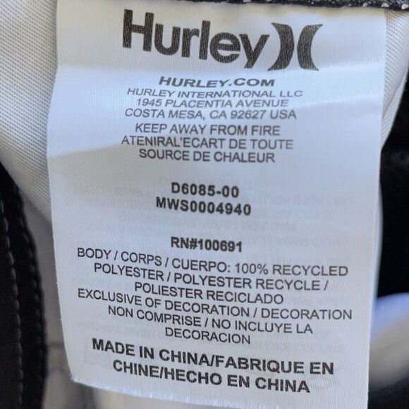 HURLEY Shorts Mens 28 x 9 Lightweight Gray Windowpane EUC Board Unlined - Picture 7 of 8